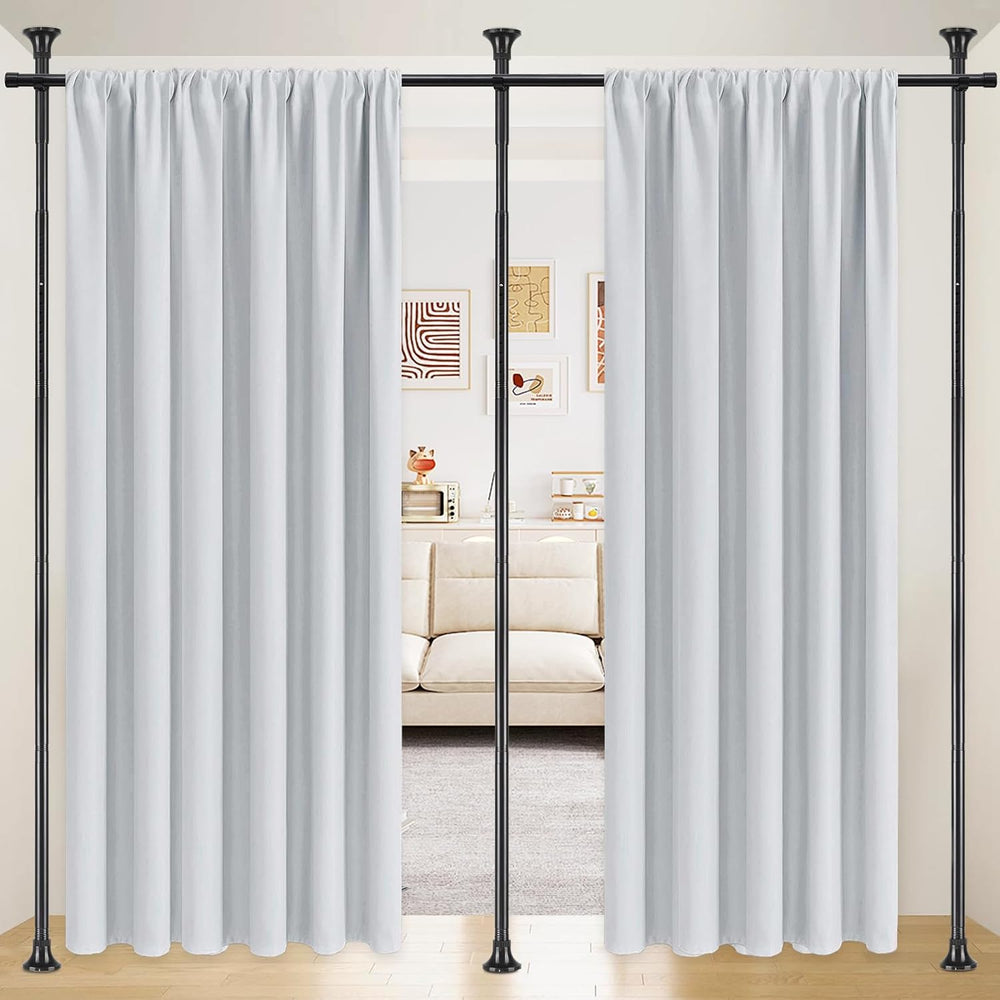 Room Divider Curtain Rod, 48-120 x 28-144" Adjustable, Heavy Duty,No-Drill