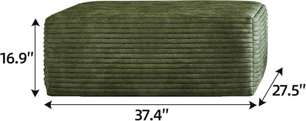 37.4 Inch Oversized Ottoman for Couch, Corduroy Upholstered Footrest with Com...