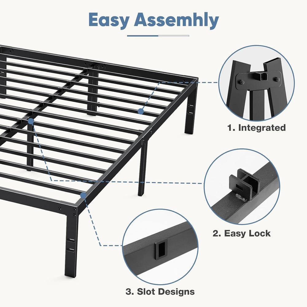 DUMOS Queen Bed Frames, 12 Inch Height Metal Platform Bed Frame