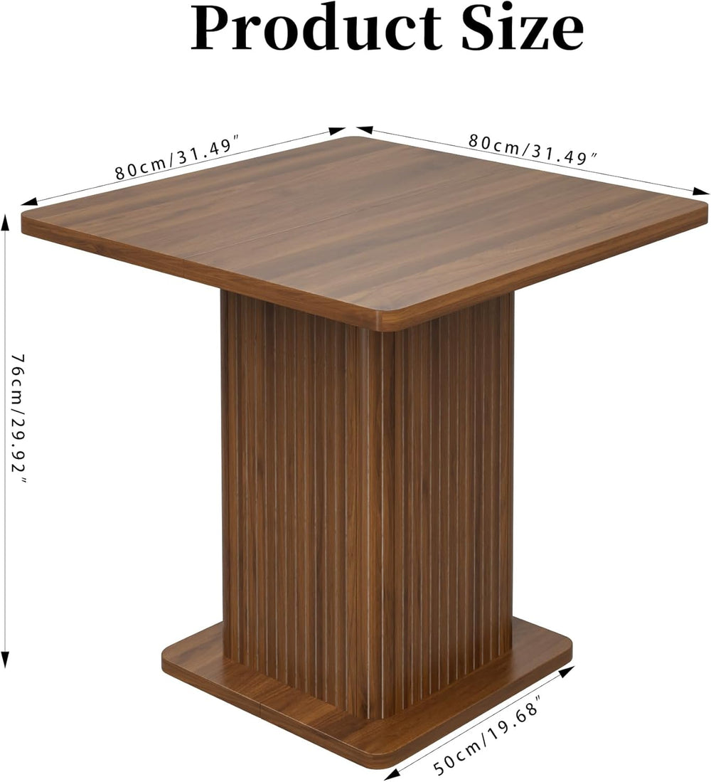 Small Square Dining Table for 2-4, 31.5 Inch Farmhouse Kitchen Table with 2-T...