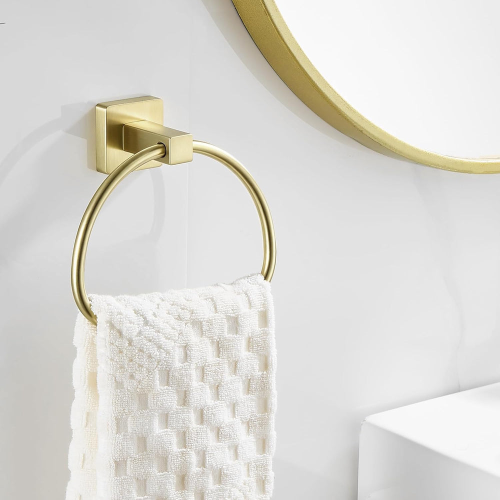 Leyden Gold Toilet Paper Holder Hand Towel Holder, Brushed Brass Toilet Roll ...