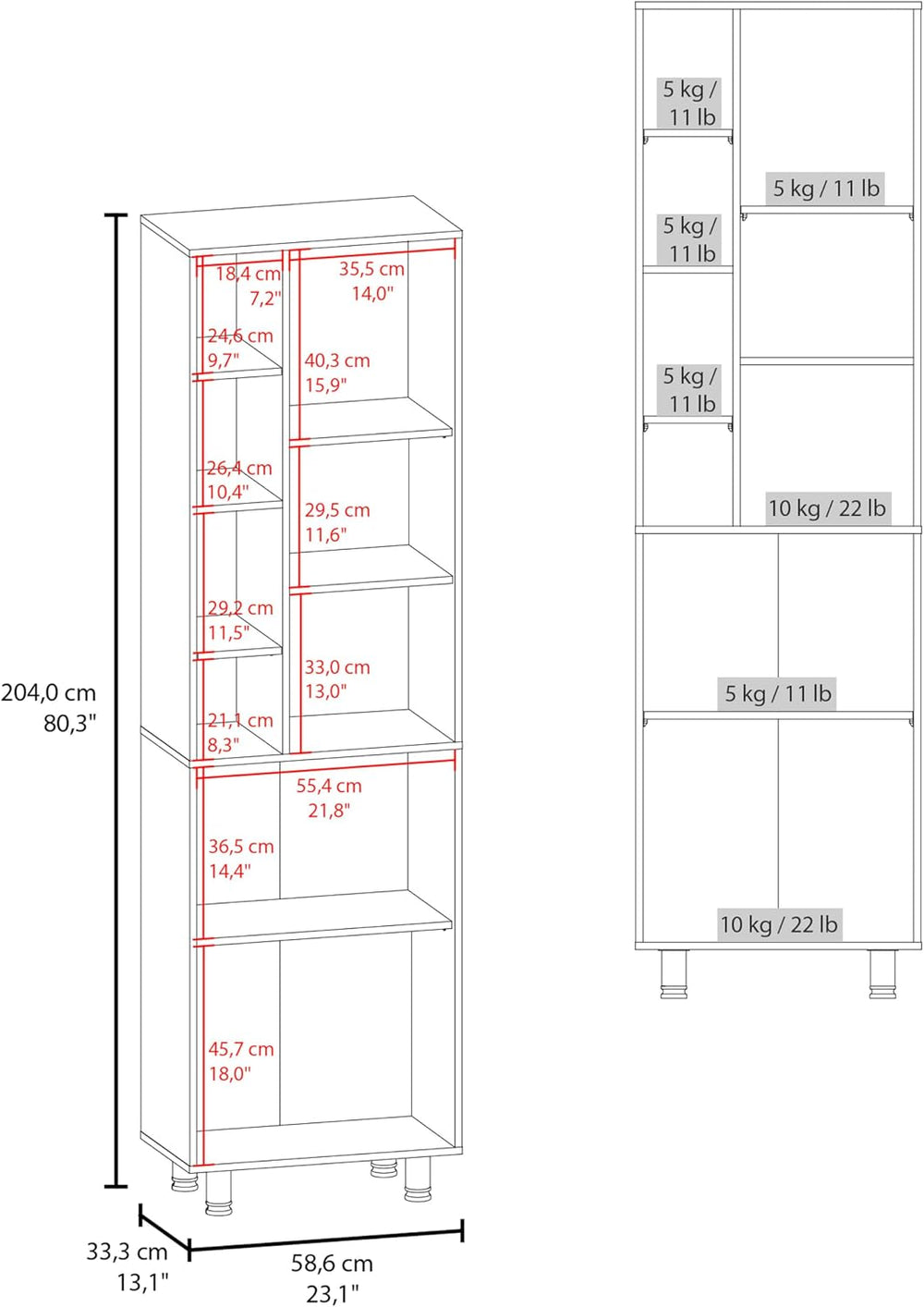 Modern White Kitchen Pantry Cabinet with Open & Closed Shelves – Space-Ma...