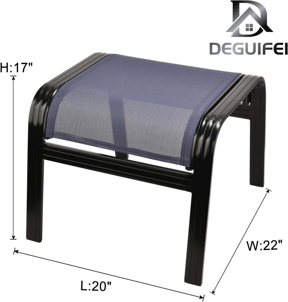 Deiguifei Outdoor Footstools Patio Ottoman All Weather Aluminum Indoor Outdoo...