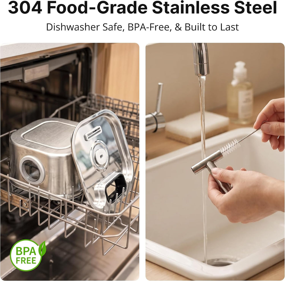 Wireless Cat Water Fountain Stainless Steel 3.2L, Battery Operated Pet Water ...