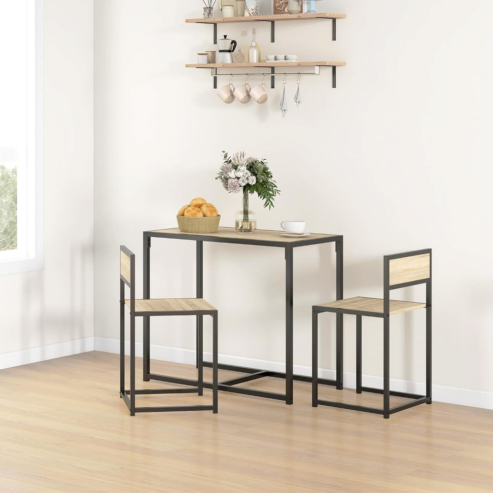 HOMCOM Small Dining Table Set for 2 Compact for Small Spaces, Oak