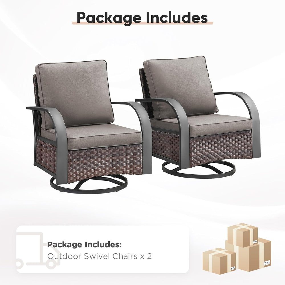 Belord Outdoor Swivel Rocker Patio Chairs of 2, Patio Conversation Glider Set...