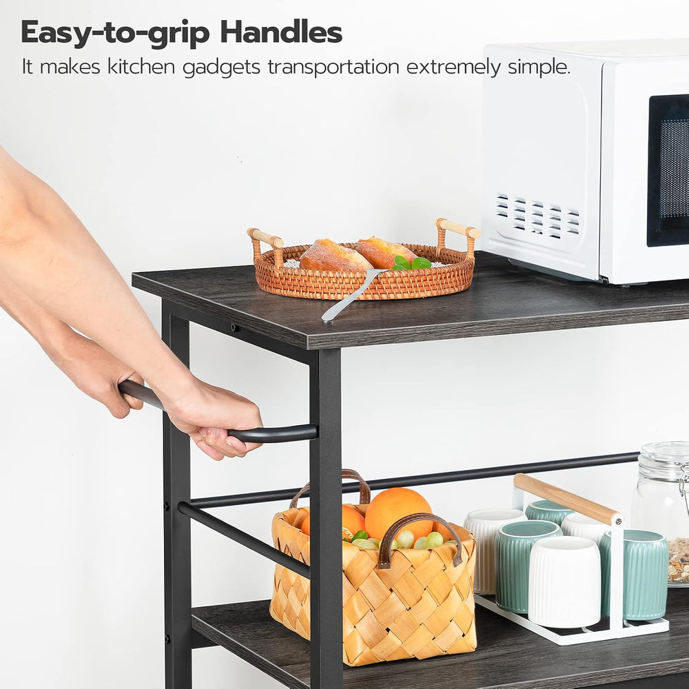 HOOBRO Kitchen Island with Storage,Industrial Kitchen Island on Wheels and Si...