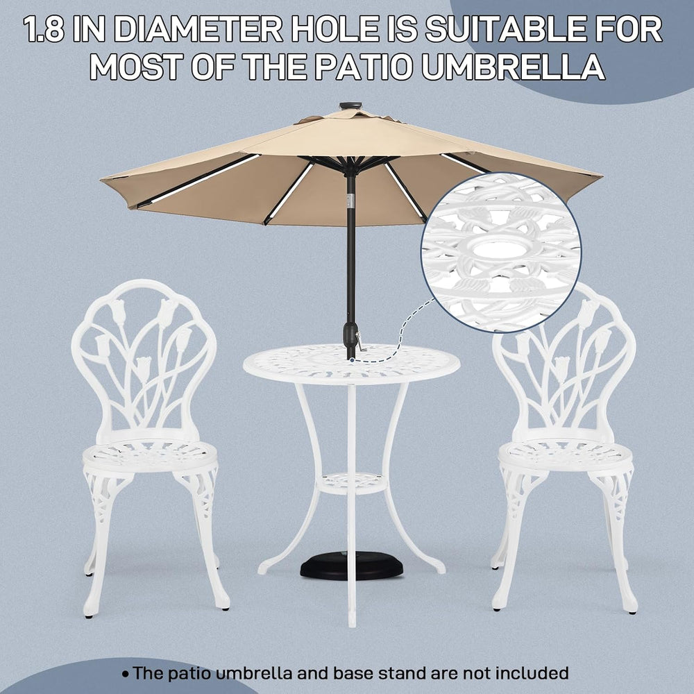 VINGLI 3 PCS Outdoor Bistro Set, Outdoor Patio Set, All-Weather Cast Aluminum...