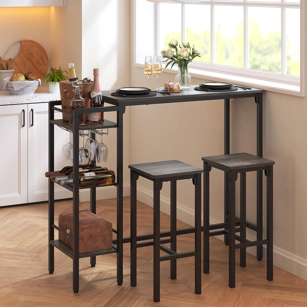 Weehom Bar Table and Chairs Set for Small Kitchens and Apartments - Space-Sav...