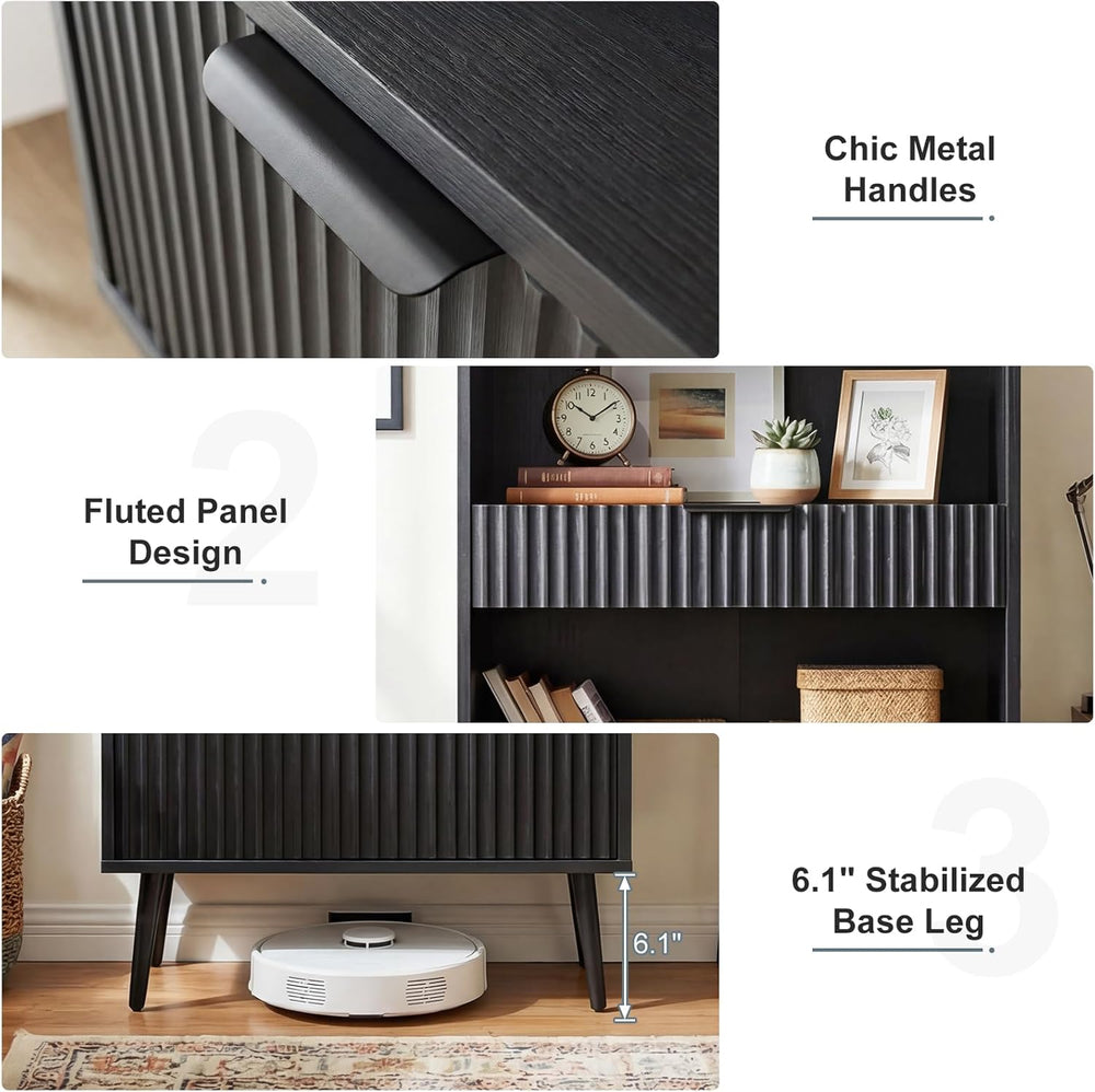Bathroom Storage Cabinet Set of 2, 47.2" Wide 5-Tier Freestanding Pantry...