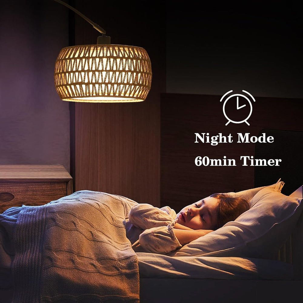 Arc Floor Lamps for Living Room with 3 Color Temperatures, Black Standing Lam...