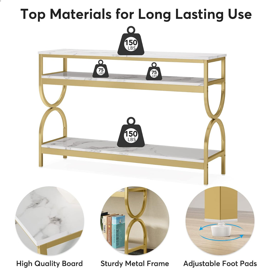 Tribesigns 3-Tier Console Table, 55 inch Sofa Table with Open Storage Shelves...