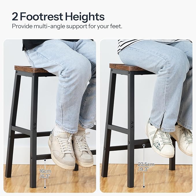 HOOBRO Bar Stools Set of 4, Counter Height Bar Stools, 23.6'' Bar Cha...