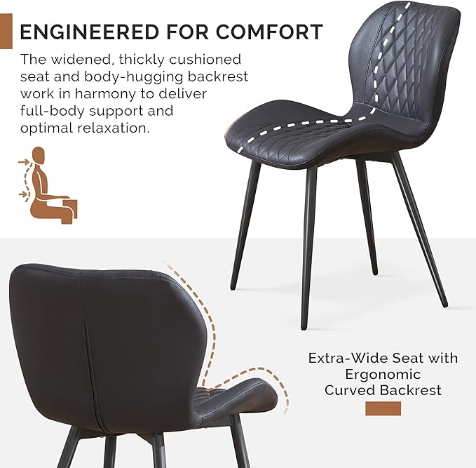 Dining Chairs Set of 8, Comfy Modern Dining Chairs with Thick Cushions, Uphol...