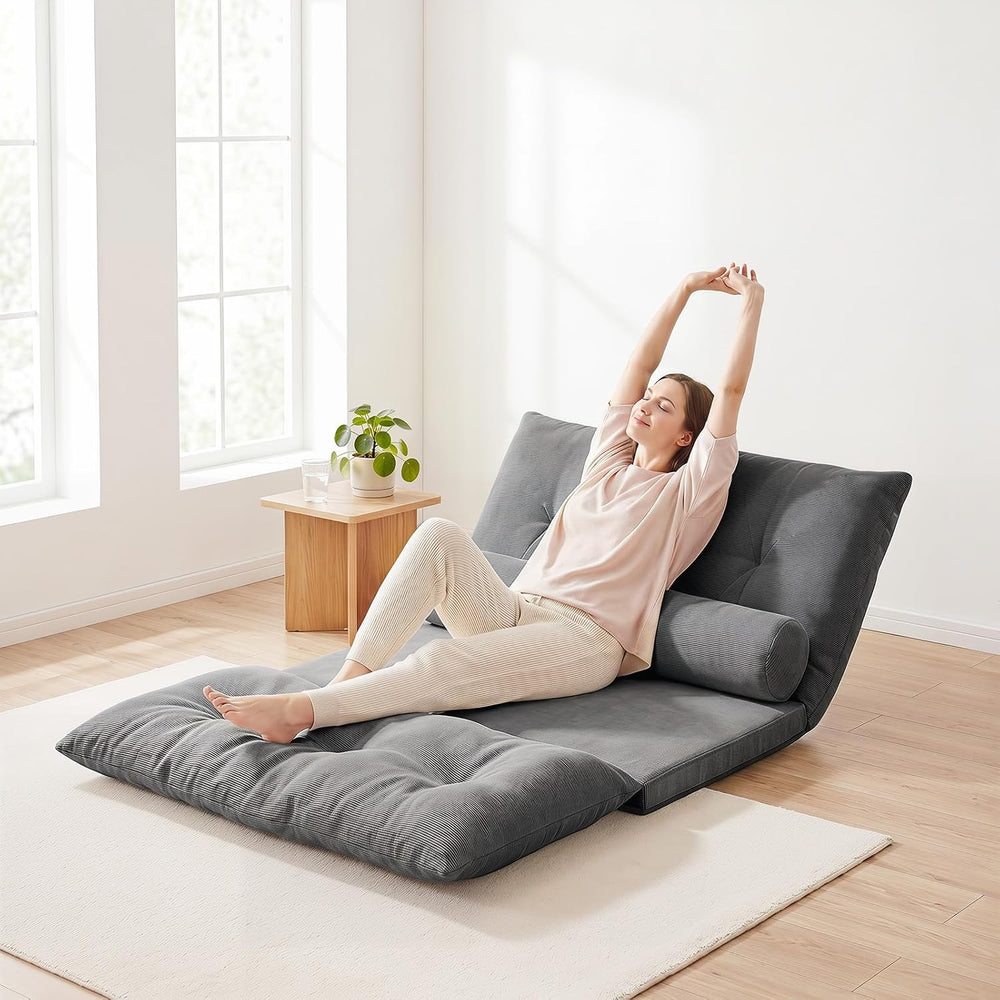 GIANTEX Adjustable Floor Sofa Couch with 2 Pillows, Multi-Functional 6-Positi...