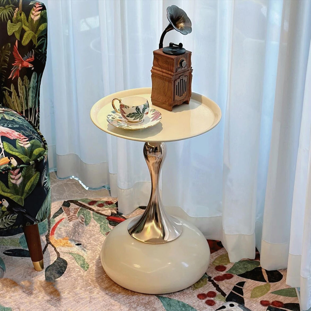 Elegant Modern Side Table - Featuring a Unique Hourglass Design, Ideal for us...