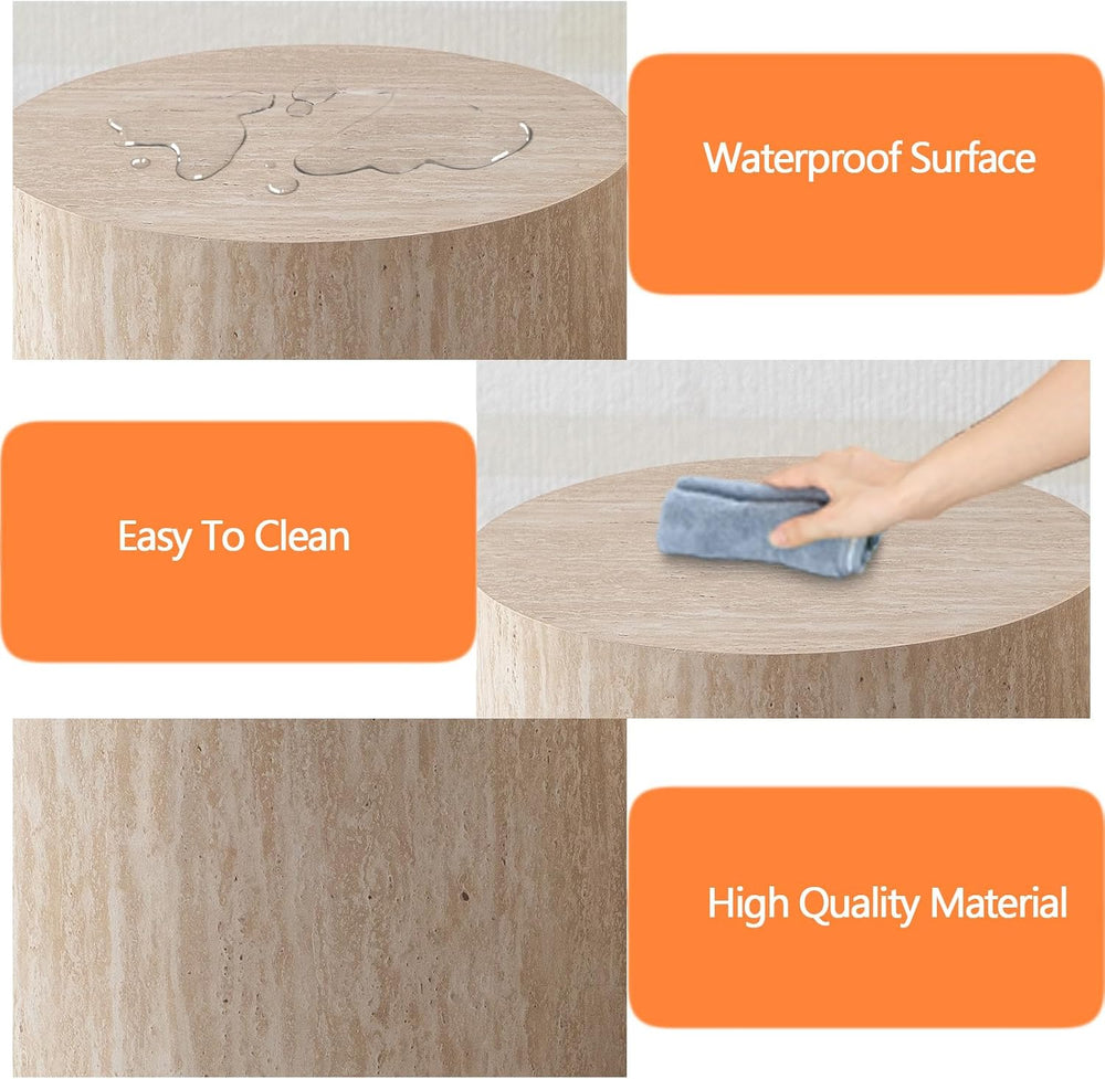 Modern Nesting Coffee Table Set of 2 Round Coffee Tables with Non-Slip Feet, ...