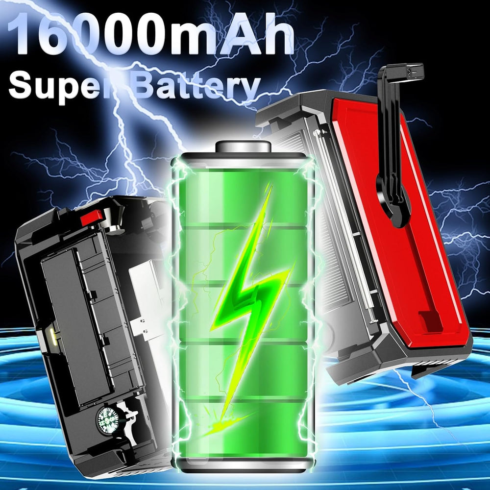 16000mAh Emergency Radio with Wireless Speaker, NOAA Solar Hand Crank Radio