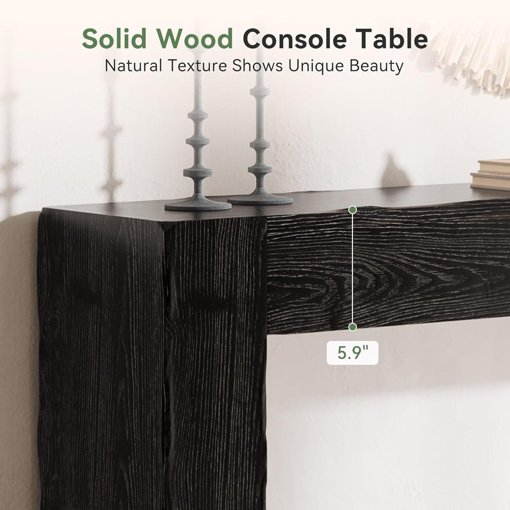 Solid Wood Console Table, 63-Inch Farmhouse Sofa Table Behind Couch for Entry...