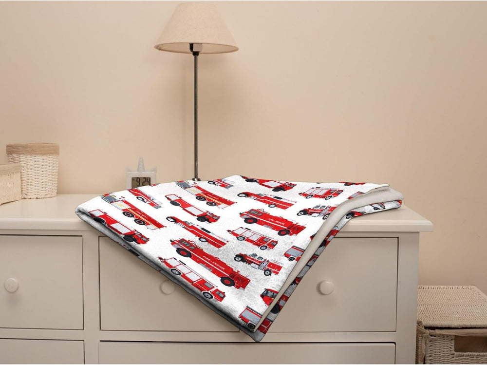 Fire Truck Blanket Gifts for Truck Lover 40 x 50 Inch for Kid,Red Truck Fanne...