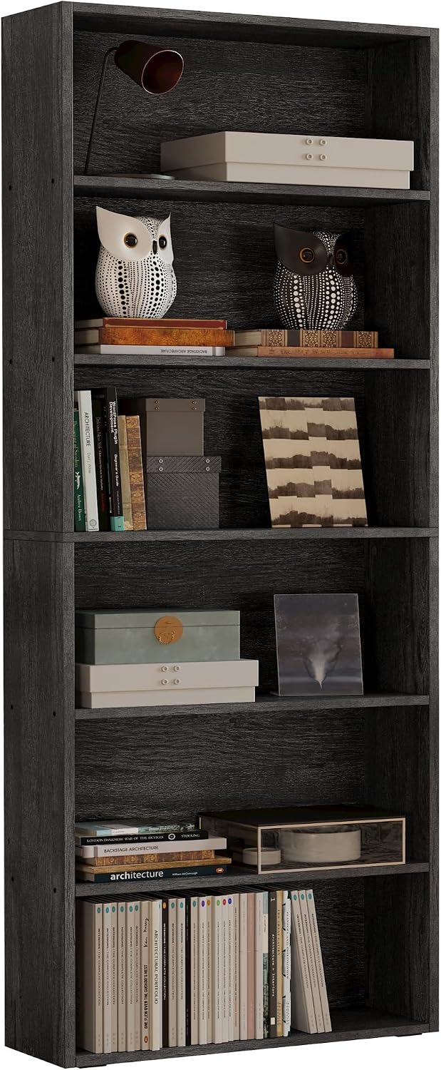 IRONCK Bookshelves and Bookcases Floor Standing 6 Tiers Display Storage Shelv...