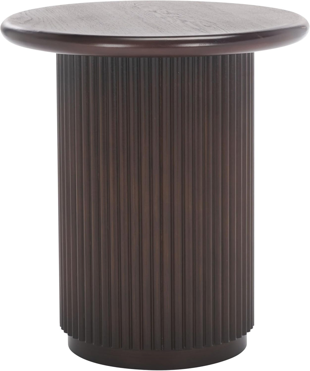 SAFAVIEH Home Collection Agami Dark Brown Round Top Pedestal End Table (Fully...