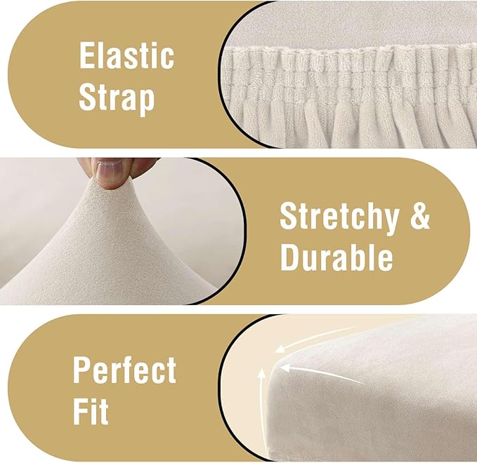 H.VERSAILTEX Dining Chair Covers Velvet Stretch Chair Covers for Dining Room ...