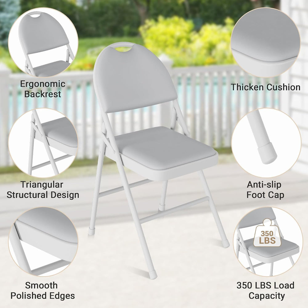 coucheta 5-Piece Rectangle Folding Table and Chairs Set, Foldable Portable Ca...