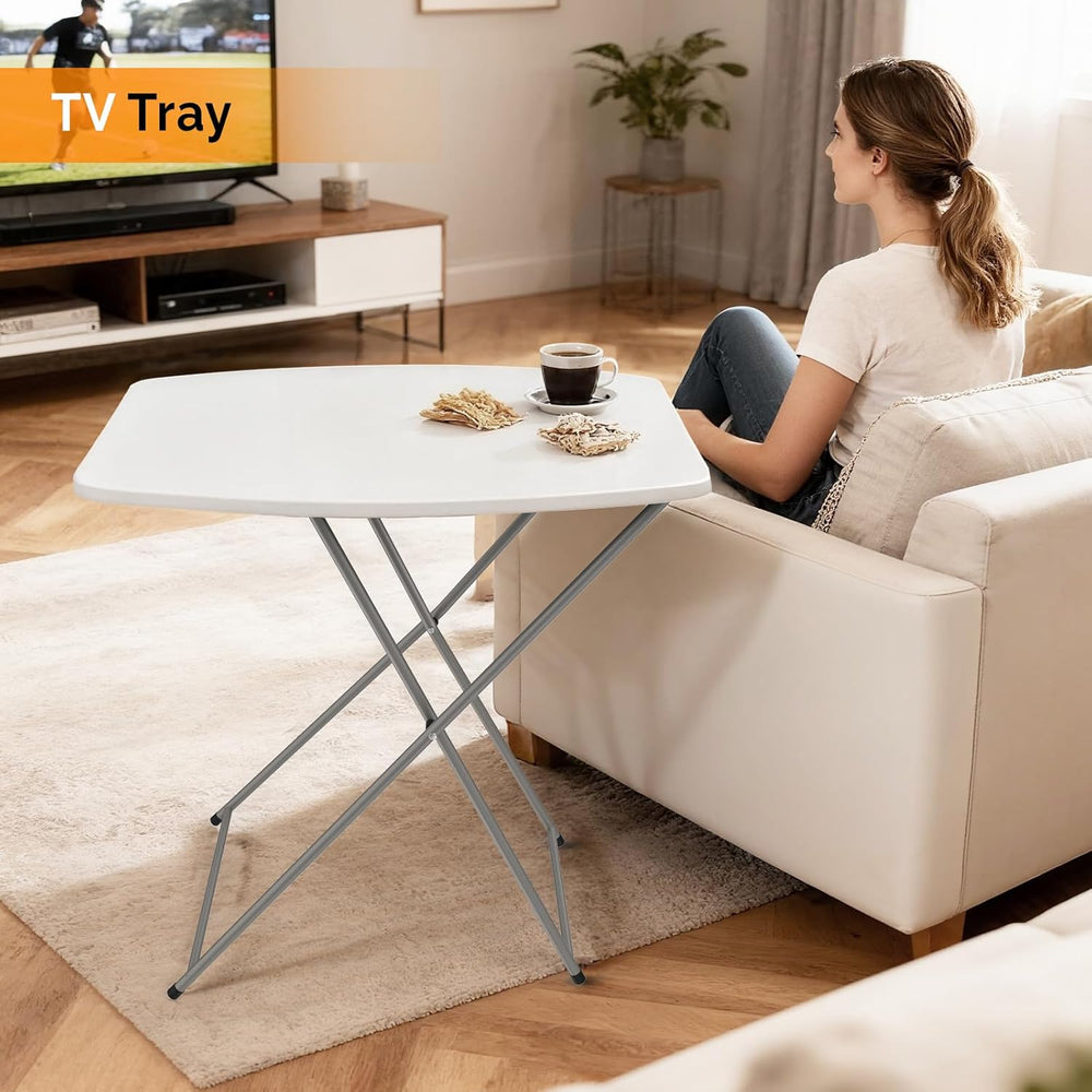 VINGLI Small Folding Table Portable, 18" Adjustable Height Personal Lapt...