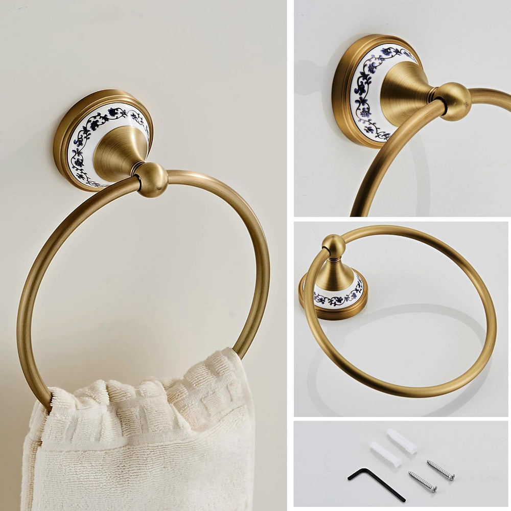Antique Brass Toilet Paper Holder Hand Towel Holder, Bathroom Brass Hardware ...