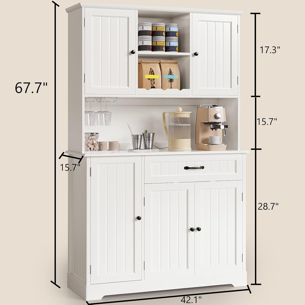 Gizoon 71" Kitchen Hutch with Storage Kitchen Pantry Cabinet with Doors ...