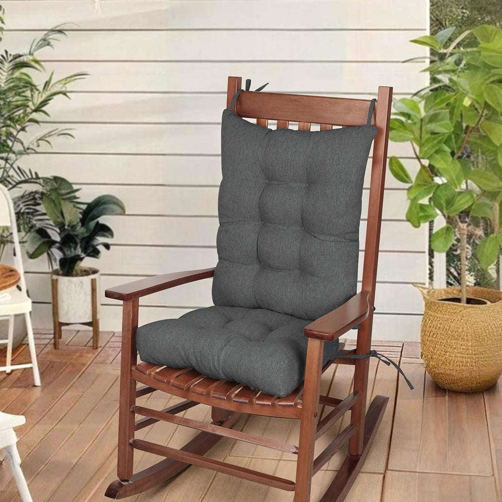Rocking Chair Cushion, High Back Chair Pads with Ties, Set of 2