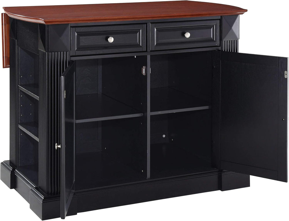 Crosley Furniture Drop Leaf Kitchen Island/Breakfast Bar, Black