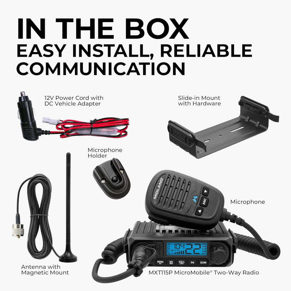 Midland MXT115 PRO 15W MicroMobile GMRS Two-Way Radio