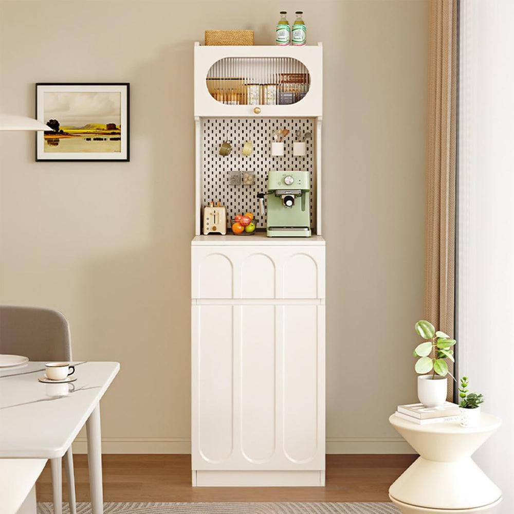 Kitchen Pantry Storage Cabinet with Drawer, Tall Kitchen Storage Hutch Cabine...
