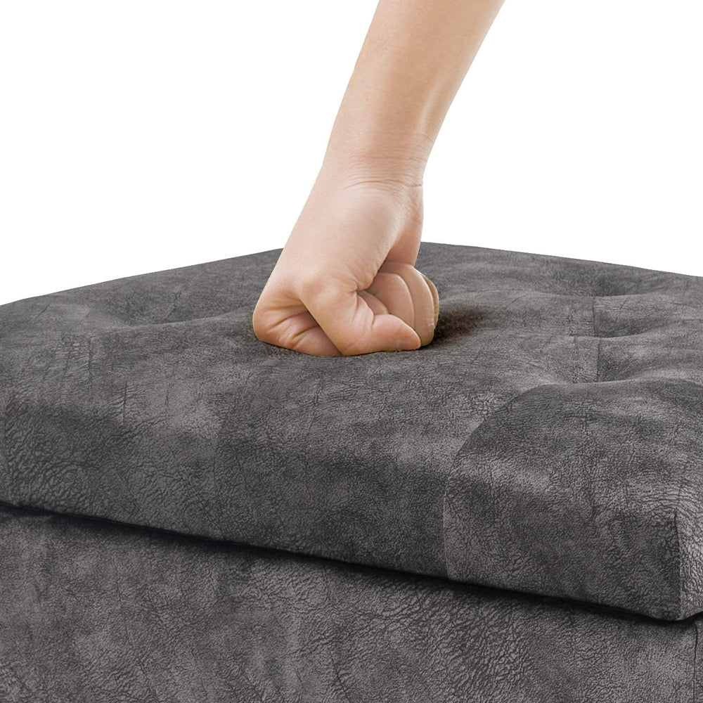 Joveco 24" Rectangular Ottoman with Storage for Living Room, Upholstered...