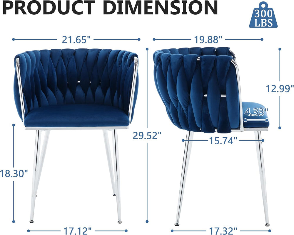 Velvet Dining Chairs Velvet Woven Upholstered Dining Room Chair Modern Armres...