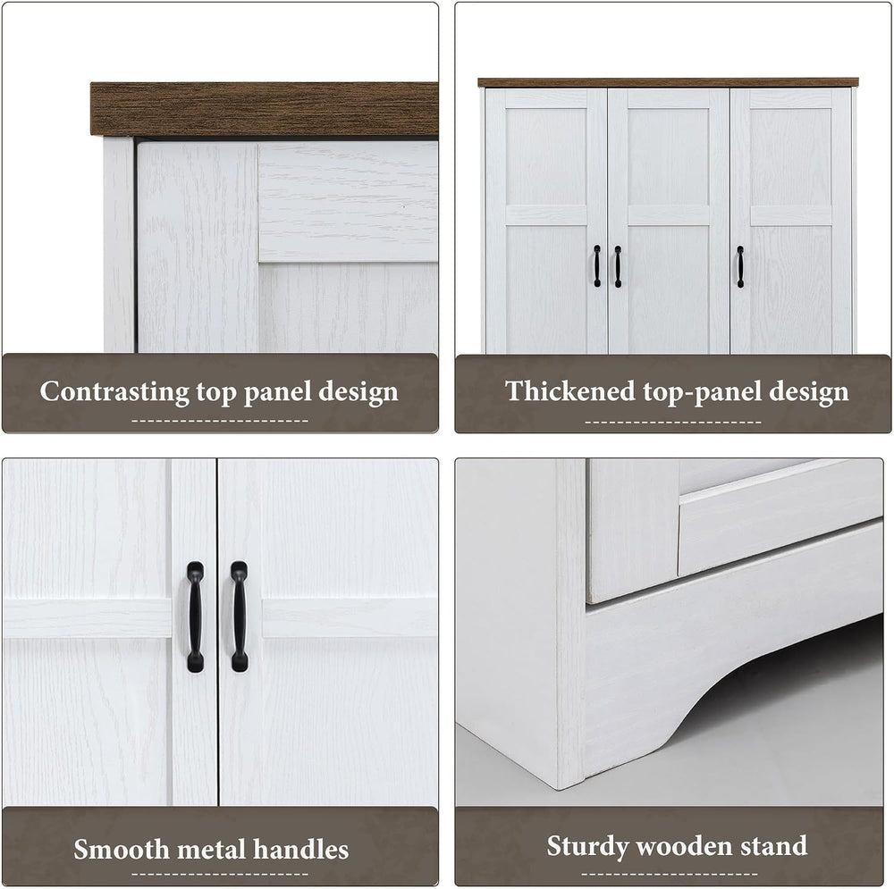 Yechen 3-Door Wooden Armoire Wardrobe Closet with Drawers and Shelves, Bedroo...