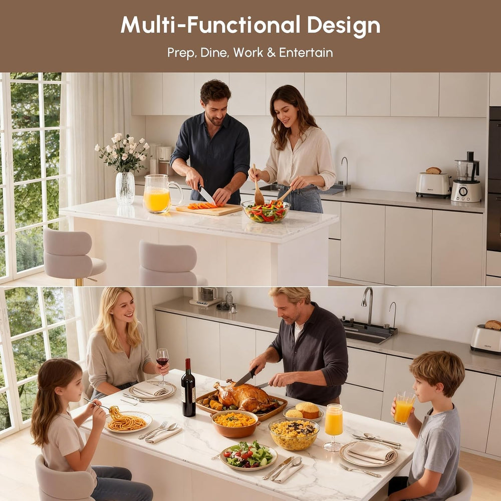 homary 72" White Kitchen Island with Storage Large Kitchen Cabinet with ...