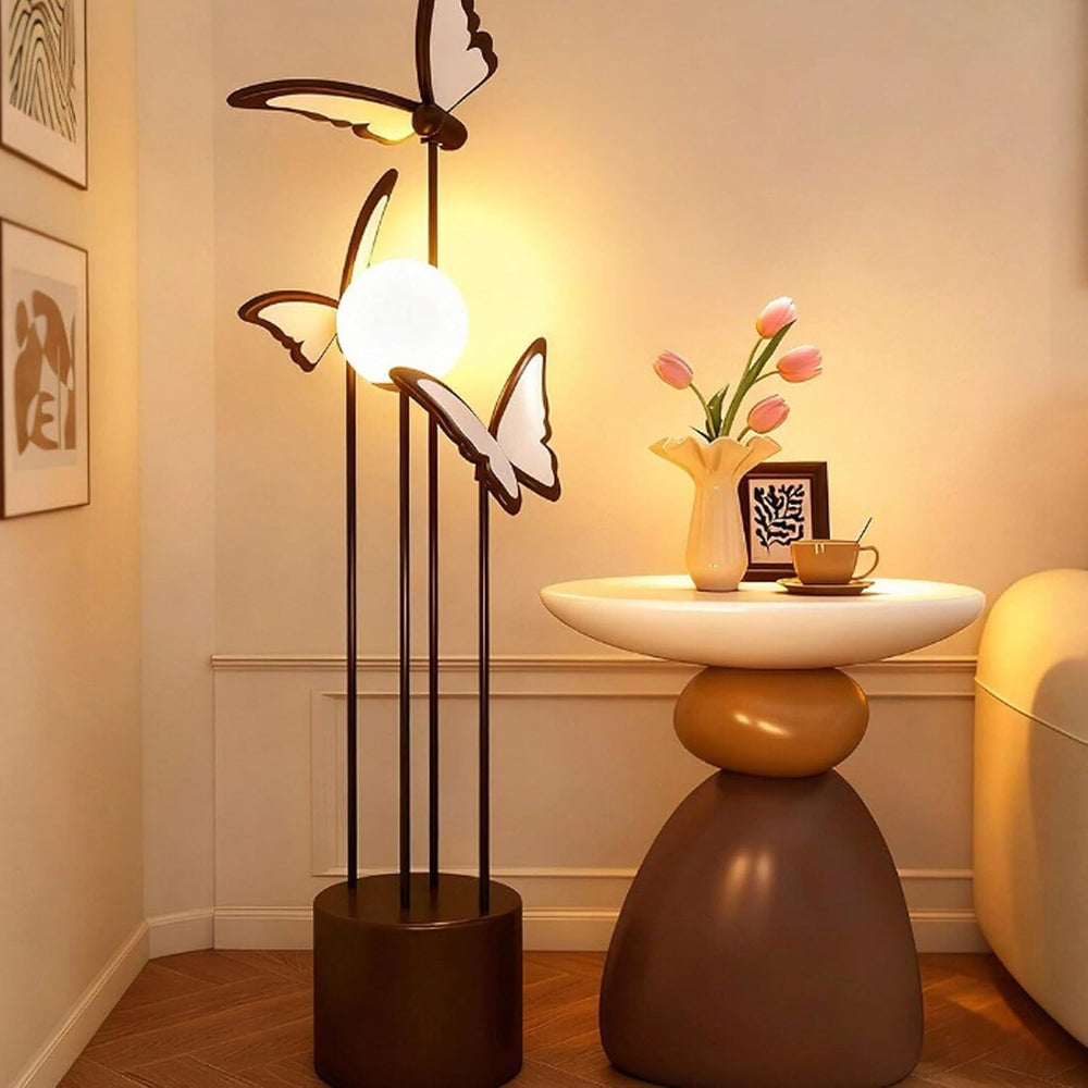 Modern Resin Decorative Sofa Side Table, Round Decorative End Table with Spac...