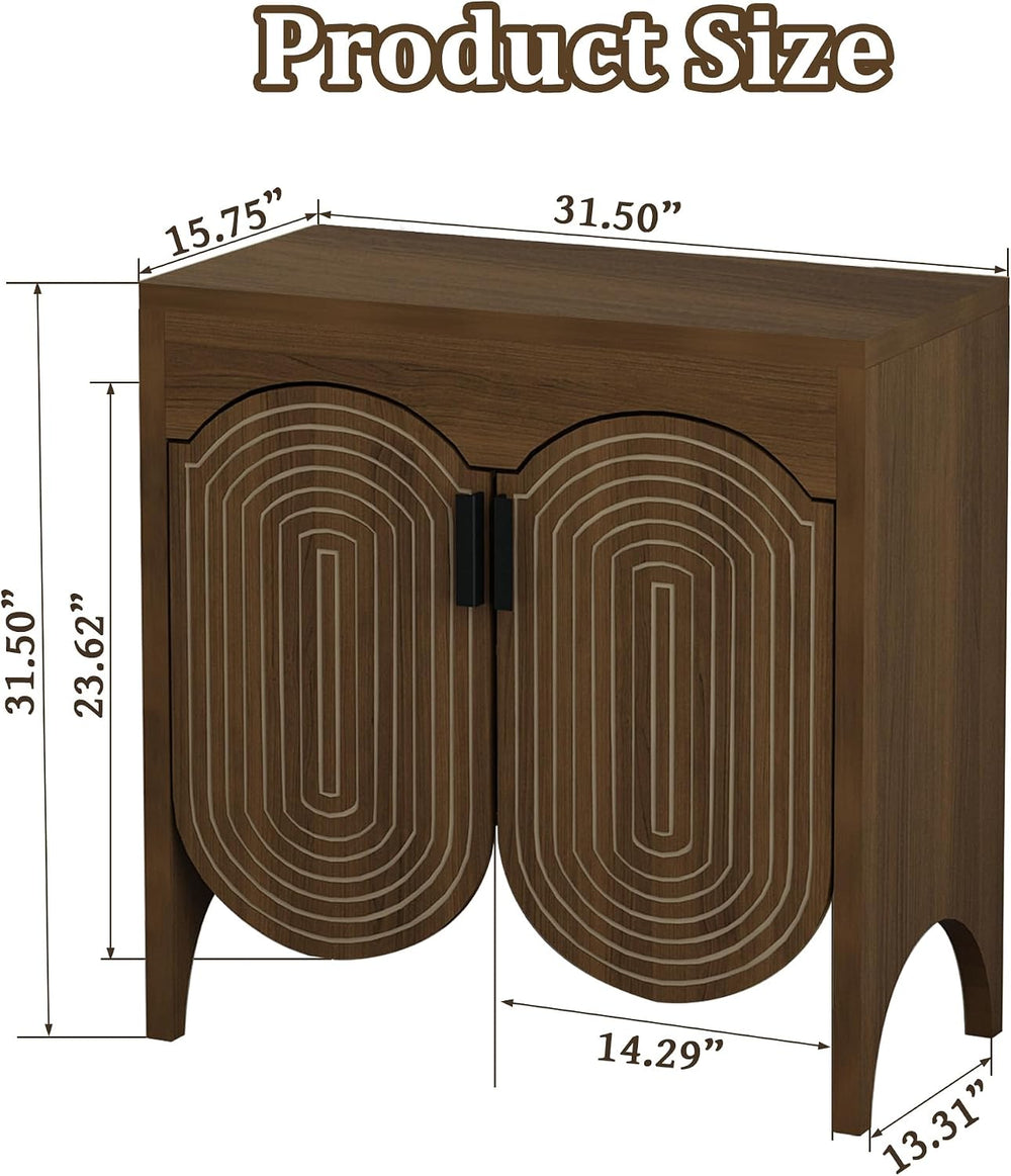 Fluted Sideboard Cabinet with Storage,Buffet Cabinet with Adjustable Shelves,...