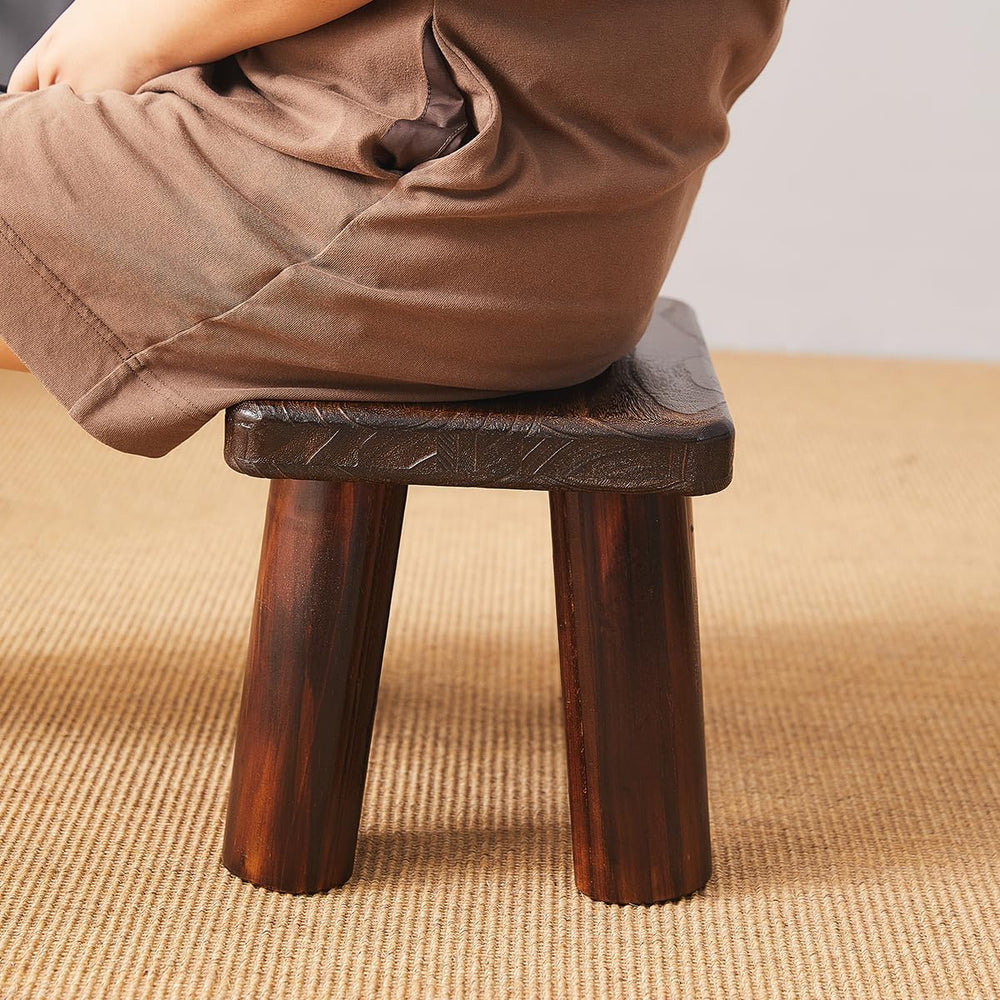 Solid Wood Step Stool for Adults, Sturdy Foot Stool Kitchen Bathroom