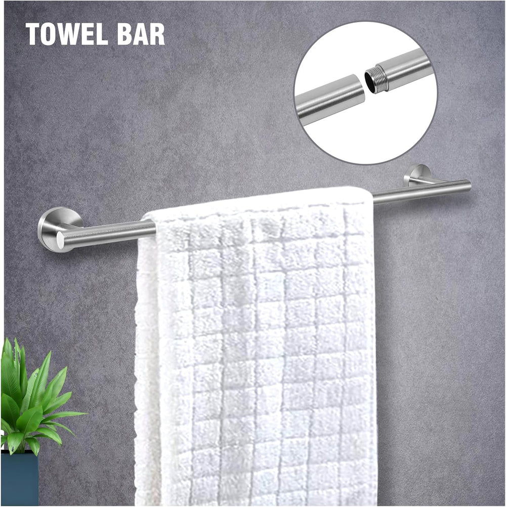 5 Piece Modern Style Wall Mounted Bathroom Hardware Set