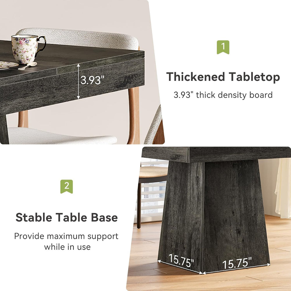 LITTLE TREE Dining Table for 4 People, 31.5-Inch Square Small Kitchen Table, ...
