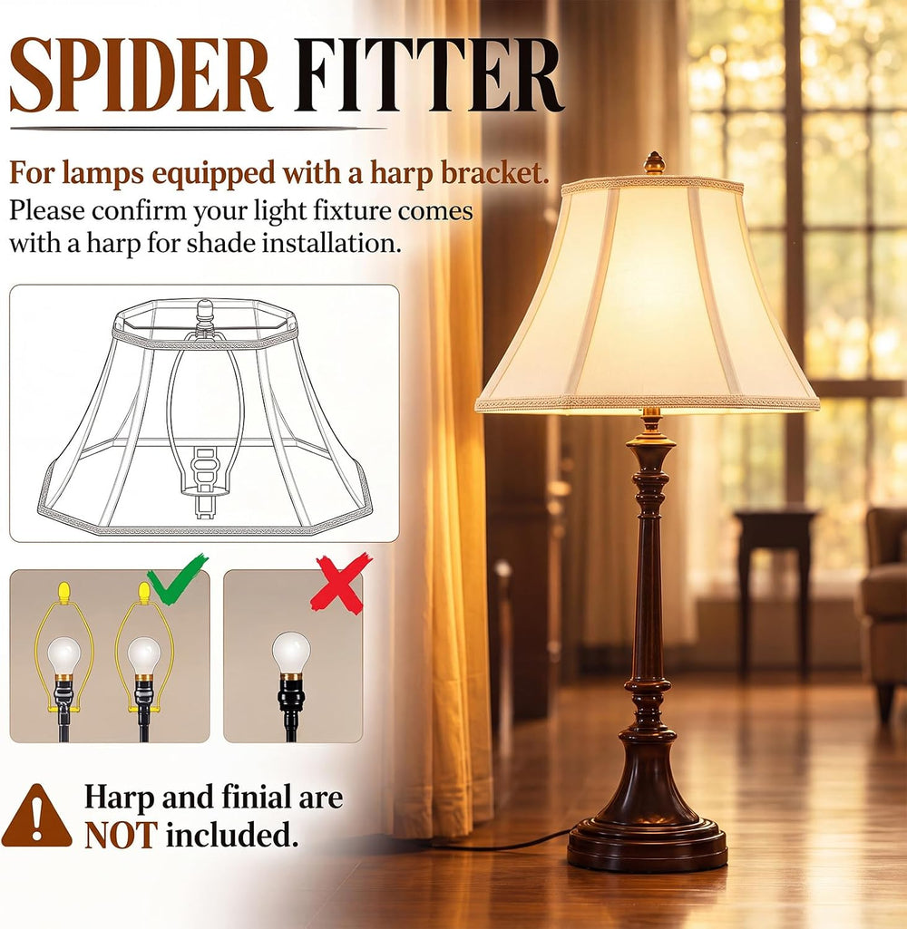 Glooglitter Set of 2 Bell Lamp Shade 6.25"x8" Top 11"x16"...