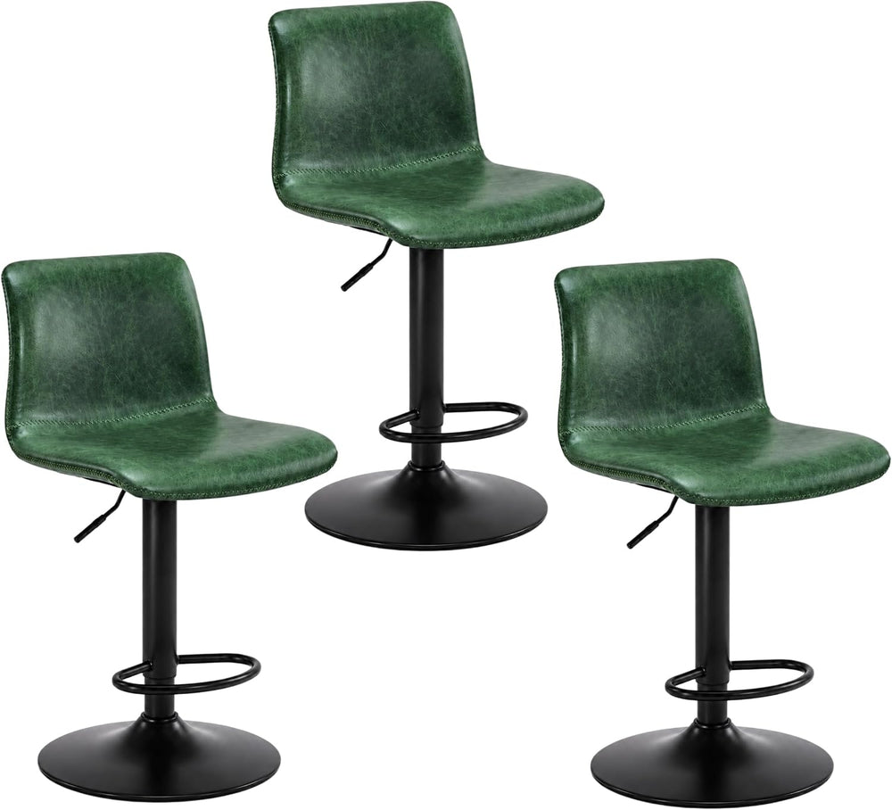 Adjustable Bar Stools Set of 3 for Kitchen Island, Green