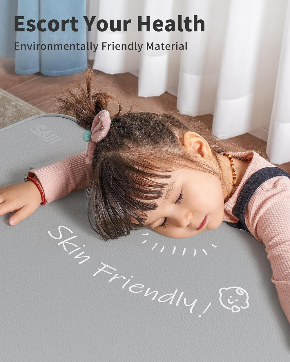 SAIJI Non-Slip Leather Lap Desk Laptop Bed Tray Table, Laptop Stand for Bed