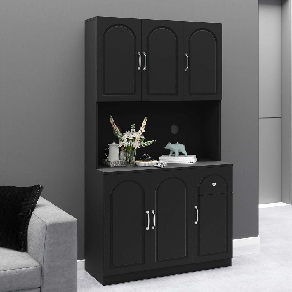 Kitchen Pantry Storage Hutch Cabinet, Tall Kitchen Cupboard & Stand Alone...