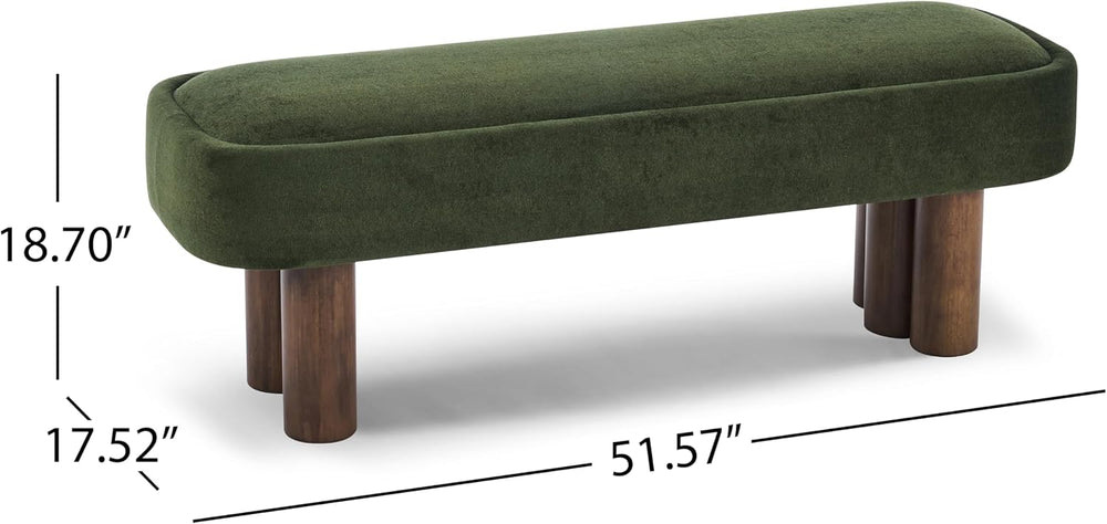 Christopher Knight Home Damas Fabric Upholstered Dining Bench, Wooden Entrywa...