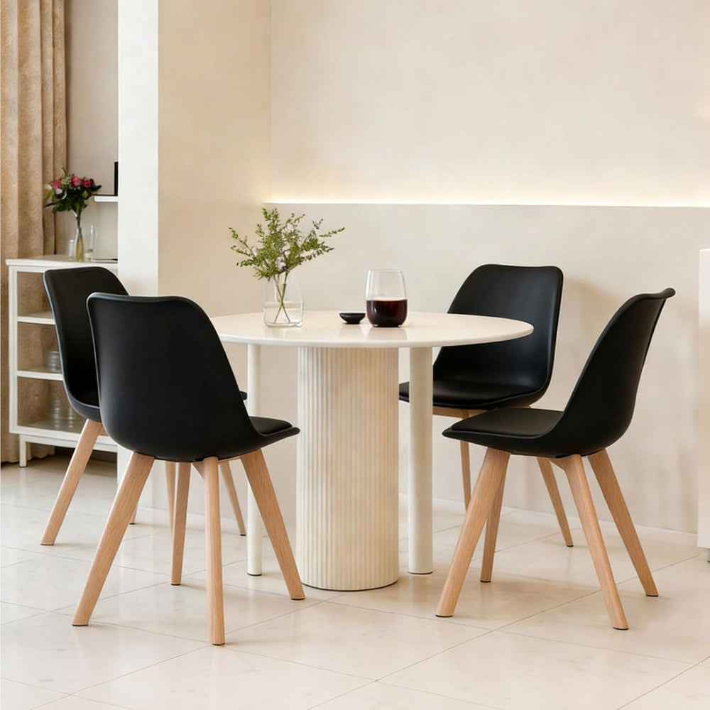 YLGJ&TIDY Modern Dining Chairs Set of 4 PU Leather Upholstered Chairs wit...